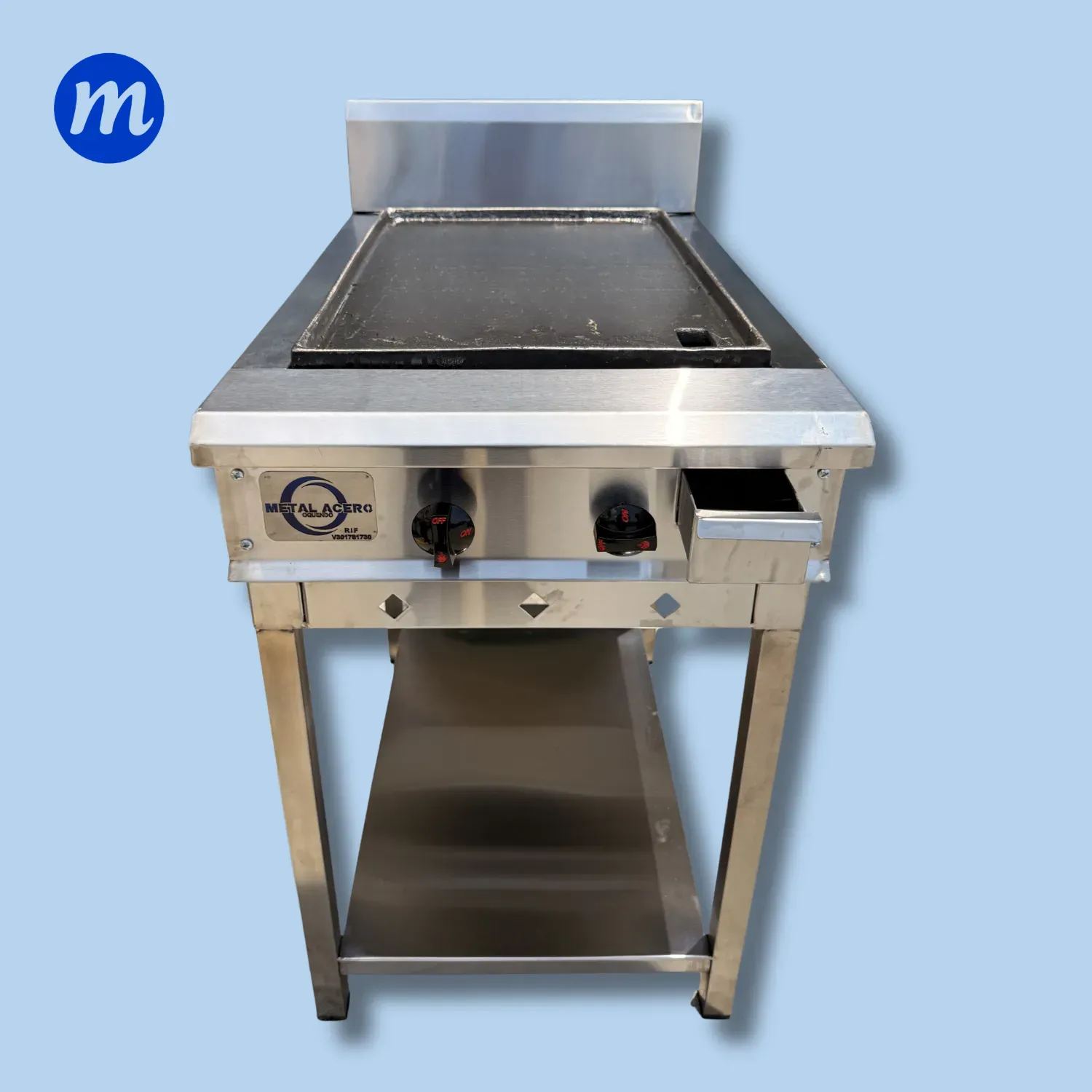 PLANCHA DE PEDESTAL EN A/I A GAS 2 QUEDORES ESQUELETICA METAL ACERO