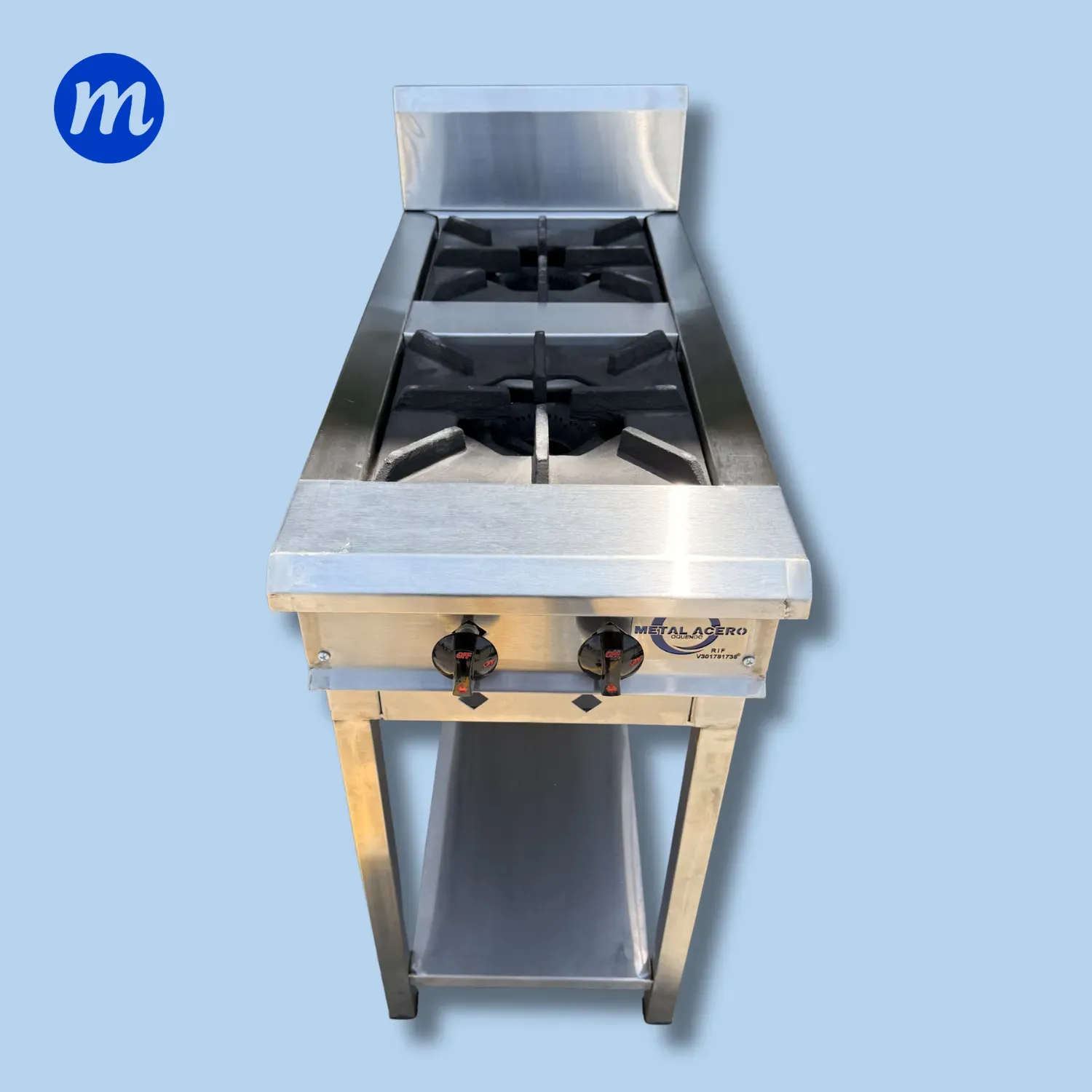 COCINA 2 HORNILLAS ESQUELETICA EN ACERO METAL ACERO