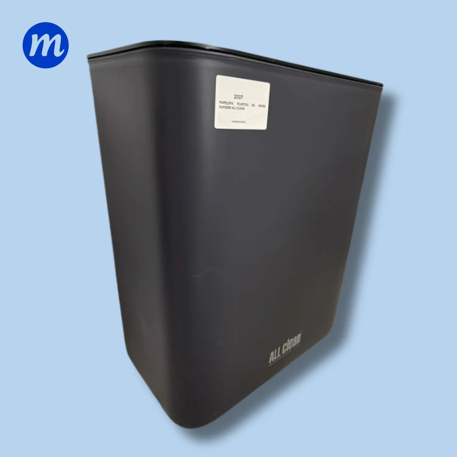 PAPELERA PLASTICA 20L NEGRA NJHQ20B ALL CLEAN