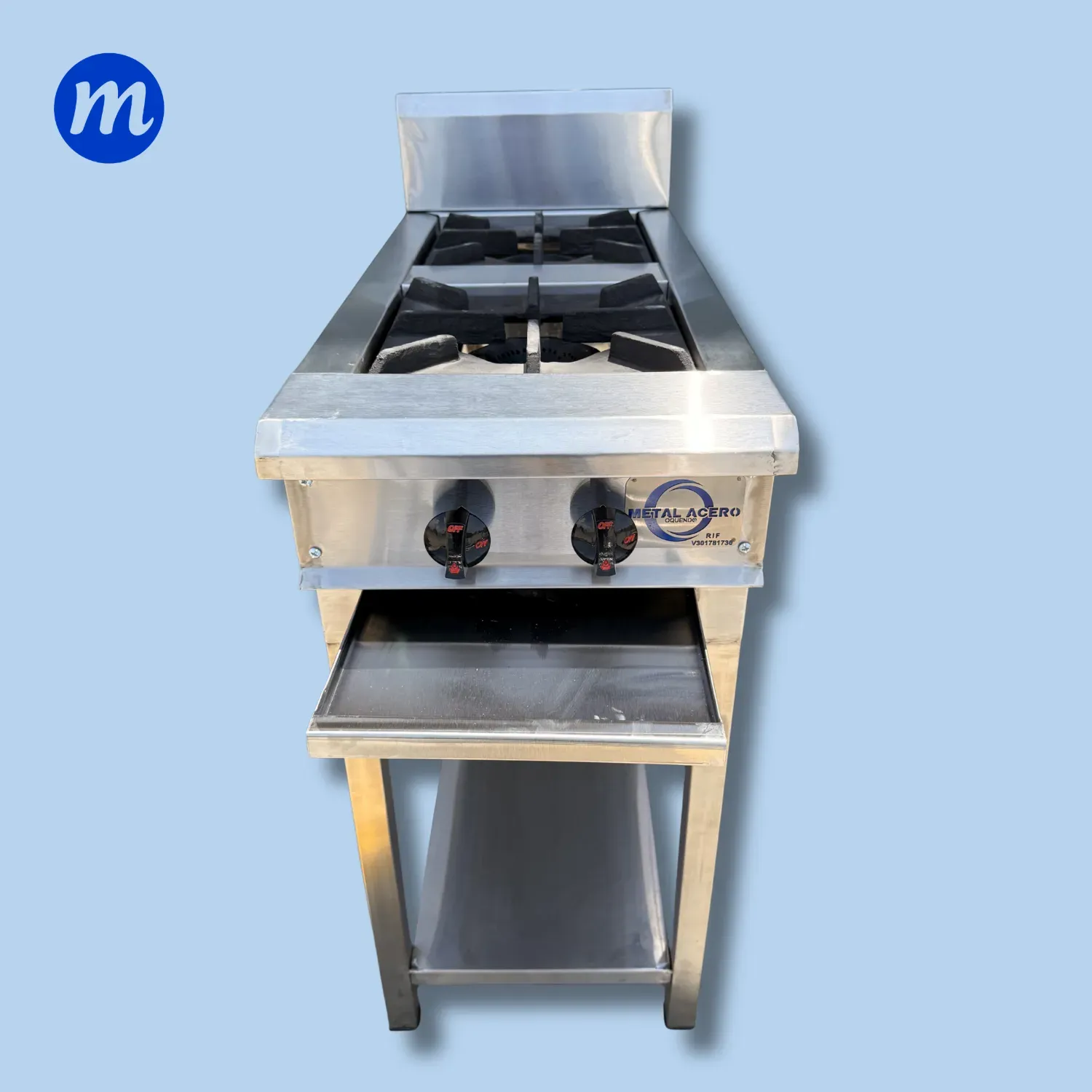 COCINA 2 HORNILLAS ESQUELETICA EN ACERO METAL ACERO