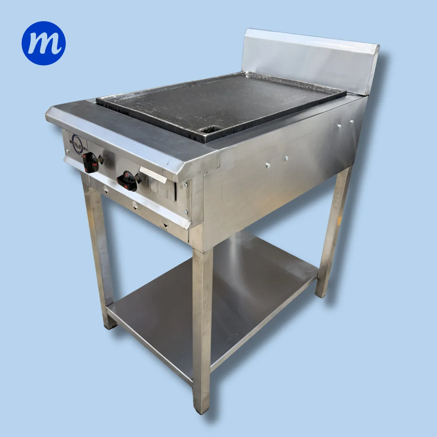 PLANCHA DE PEDESTAL EN A/I A GAS 2 QUEDORES ESQUELETICA METAL ACERO