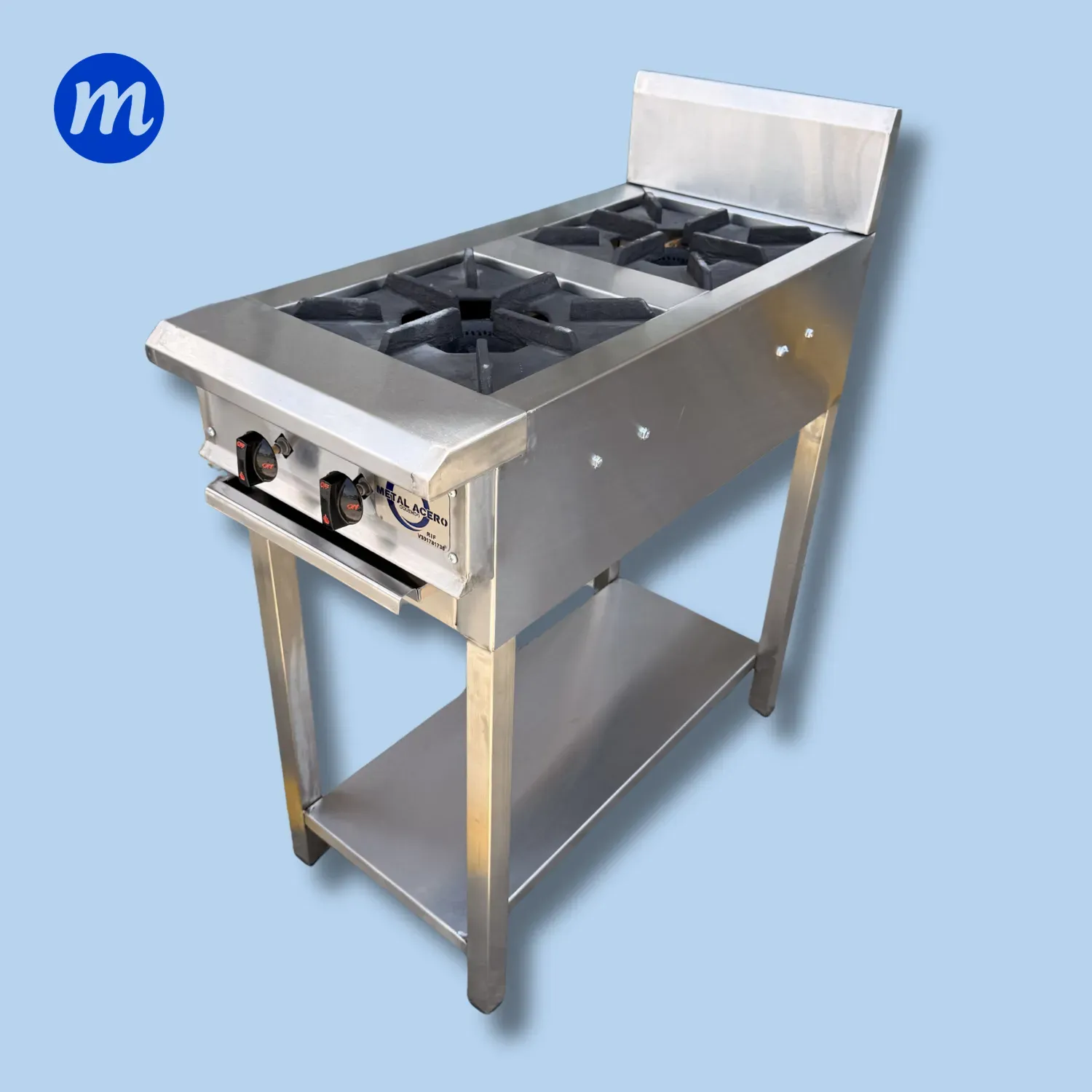 COCINA 2 HORNILLAS ESQUELETICA EN ACERO METAL ACERO