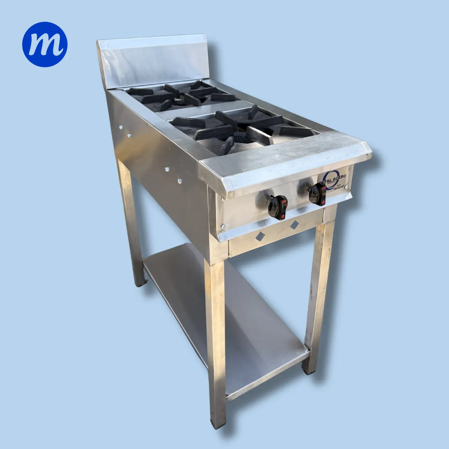 COCINA 2 HORNILLAS ESQUELETICA EN ACERO METAL ACERO