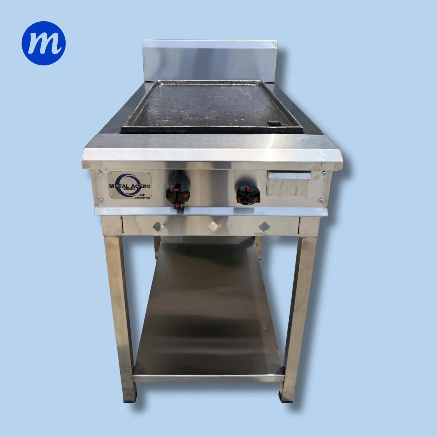 PLANCHA DE PEDESTAL EN A/I A GAS 2 QUEDORES ESQUELETICA METAL ACERO
