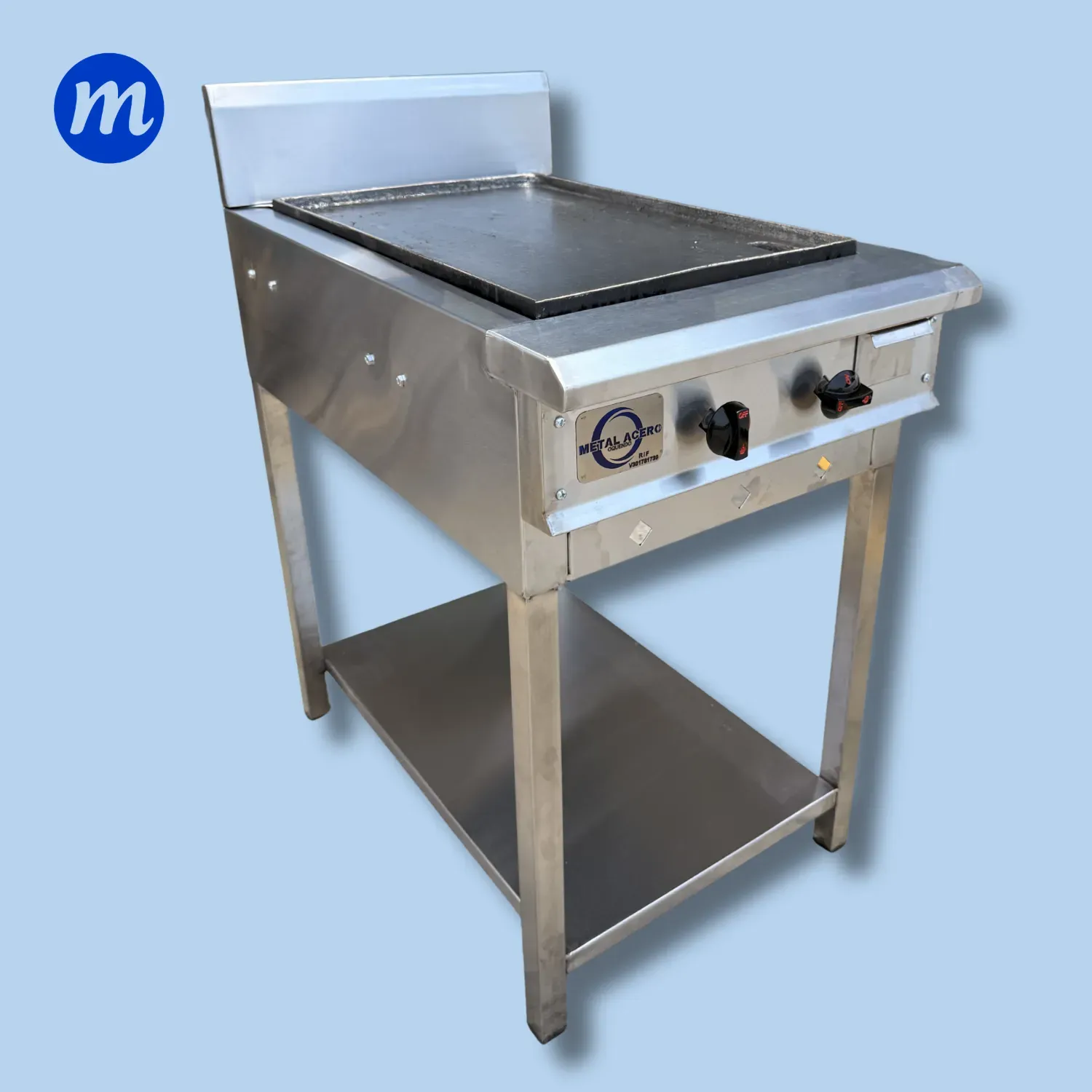 PLANCHA DE PEDESTAL EN A/I A GAS 2 QUEDORES ESQUELETICA METAL ACERO