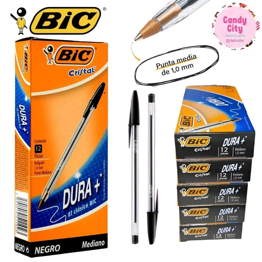 Lapicero Bic Negro (12 piezas)