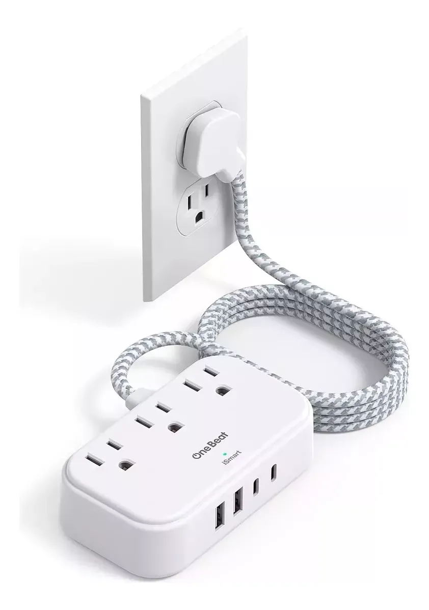 Extensión Eléctrica Multitoma Enchufe Plano Cortapicos