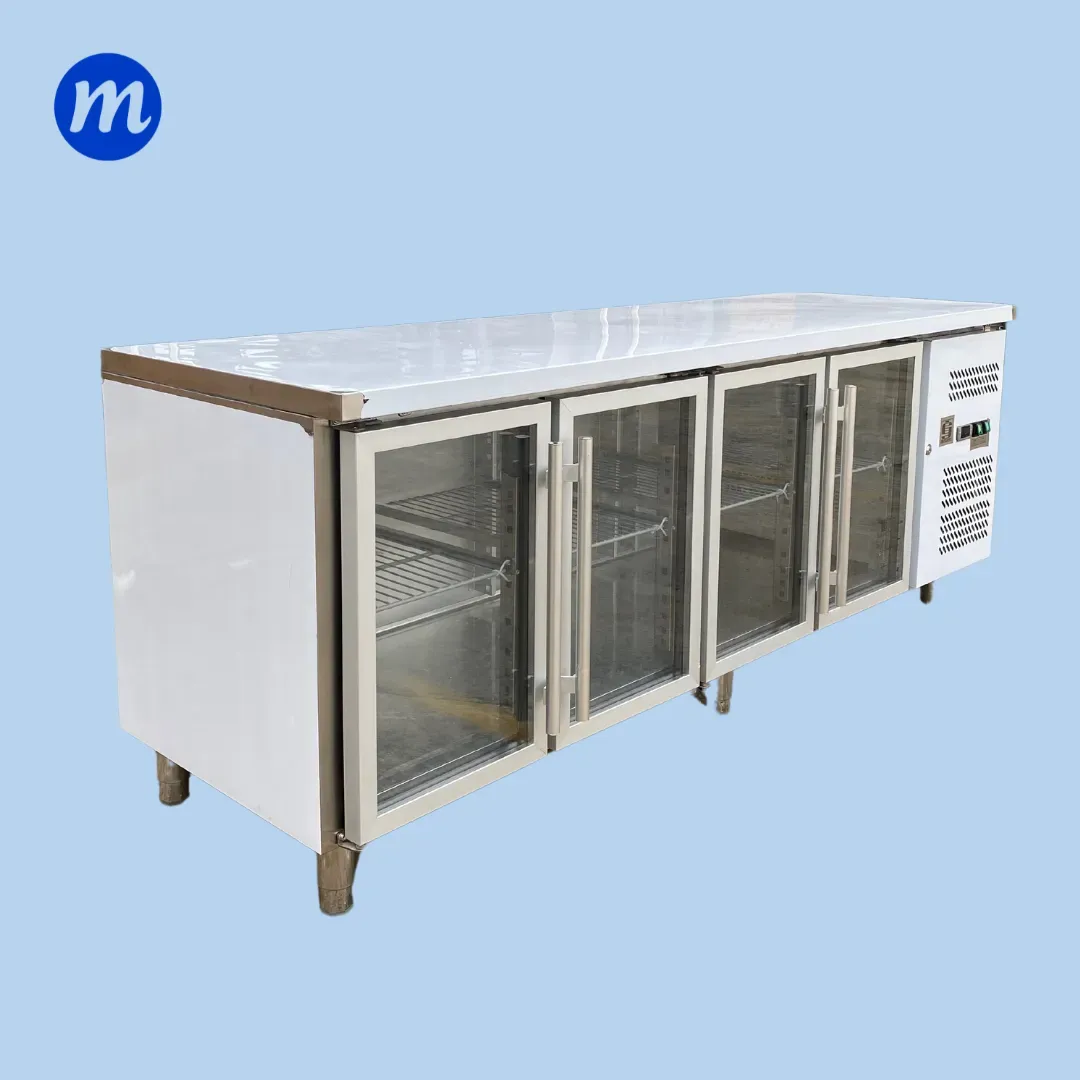 📌MESA DE TRABAJO EN A/I REFRIGERADA 4 PUERTAS VIDRIO 2,23MT 110V SENZANI