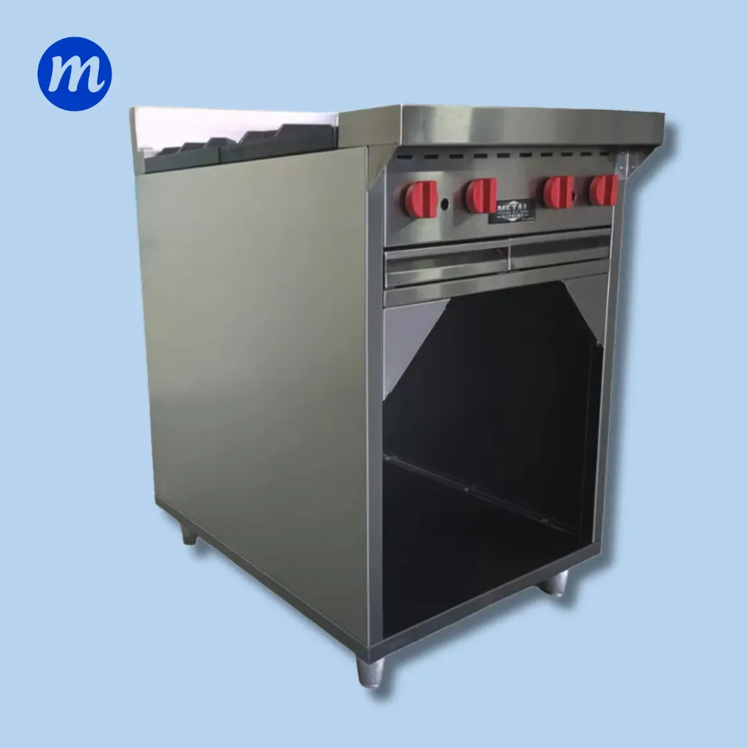COCINA 4 HORNILLAS CON GABINETE EN A/I METAL SUPREME