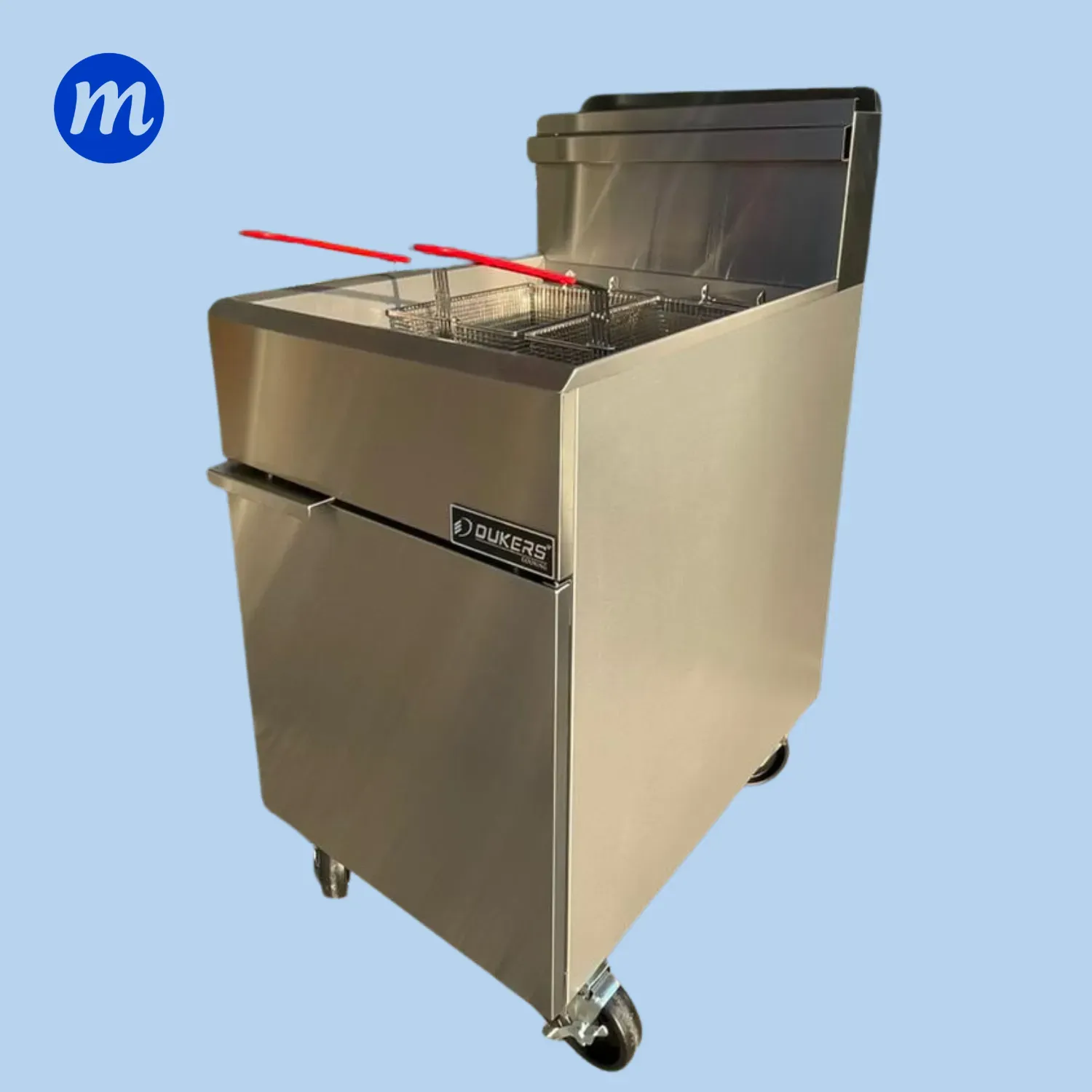 FREIDORA 2 CESTAS GAS 31 LITROS 5 QUEMADORES 150.000 BTU DUKERS