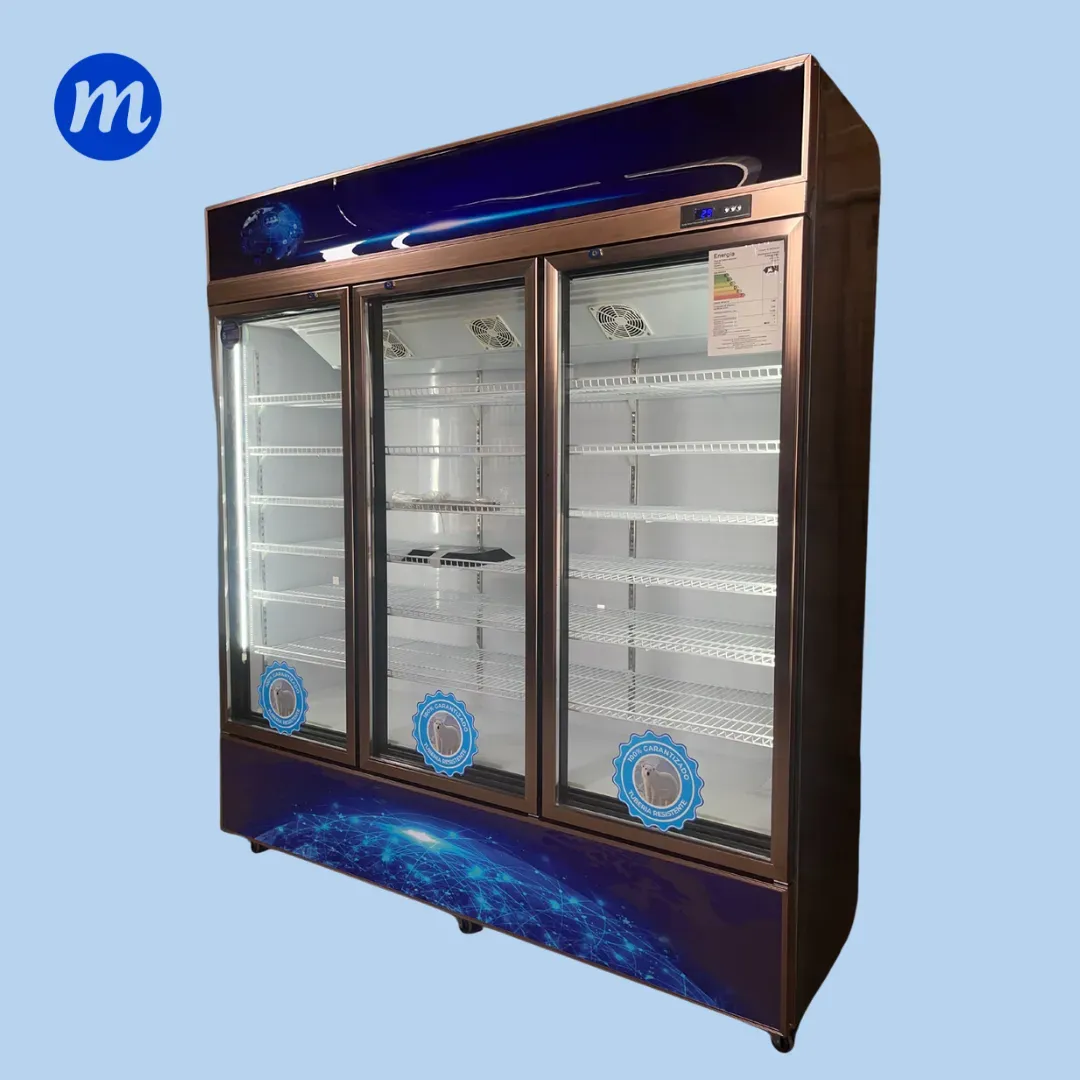VITRINA 3 PUERTAS BATIENTES 1100L UNIDAD 1/4+ HP 110V 3-PV-1100L