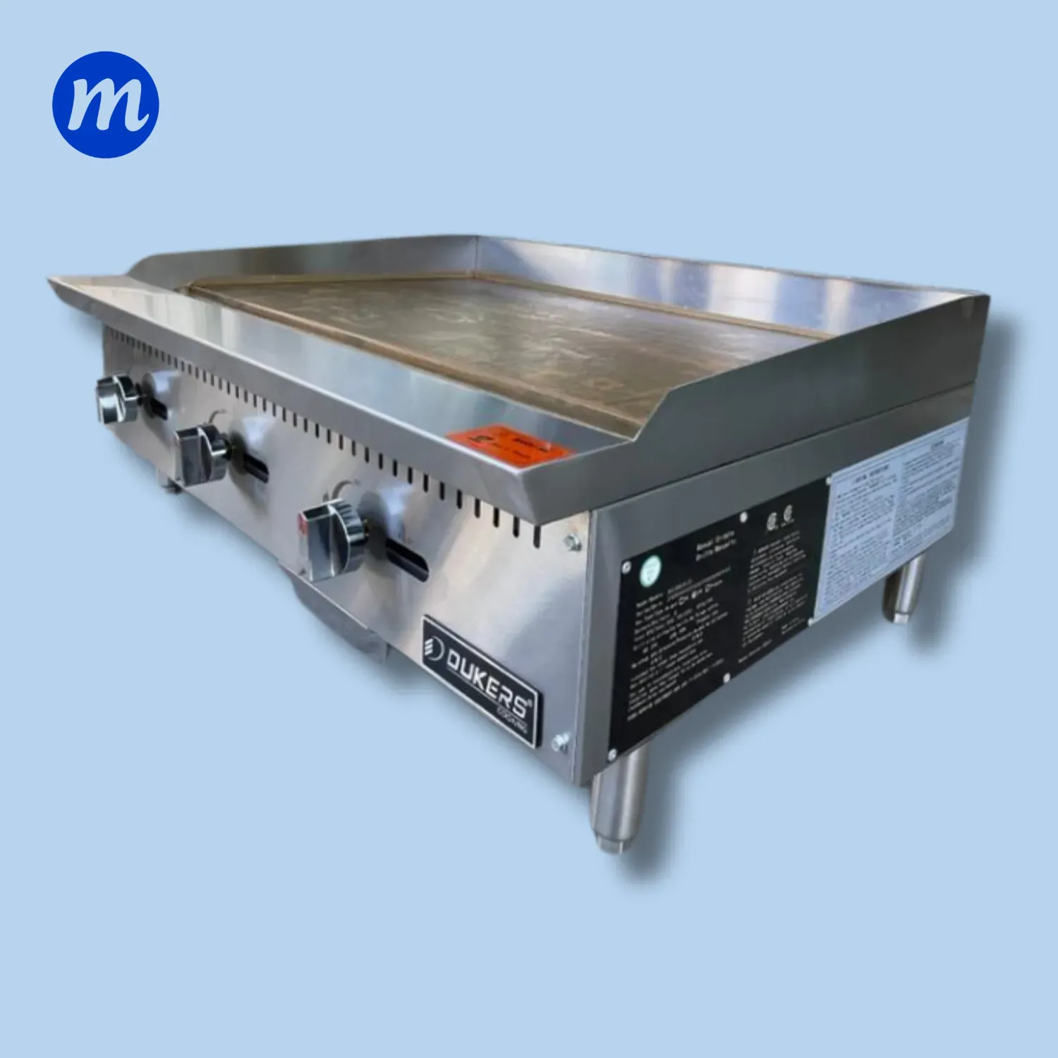 PLANCHA A GAS 36" 3 QUEMADORES 90.000 BTU DUKERS