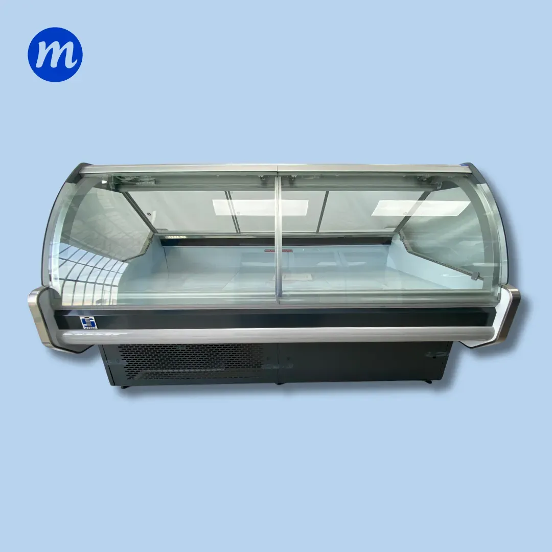 MOSTRADOR CARNICERO CHARCUTERO CURVO 1,88MT 390LT A/C 220V SENZANI
