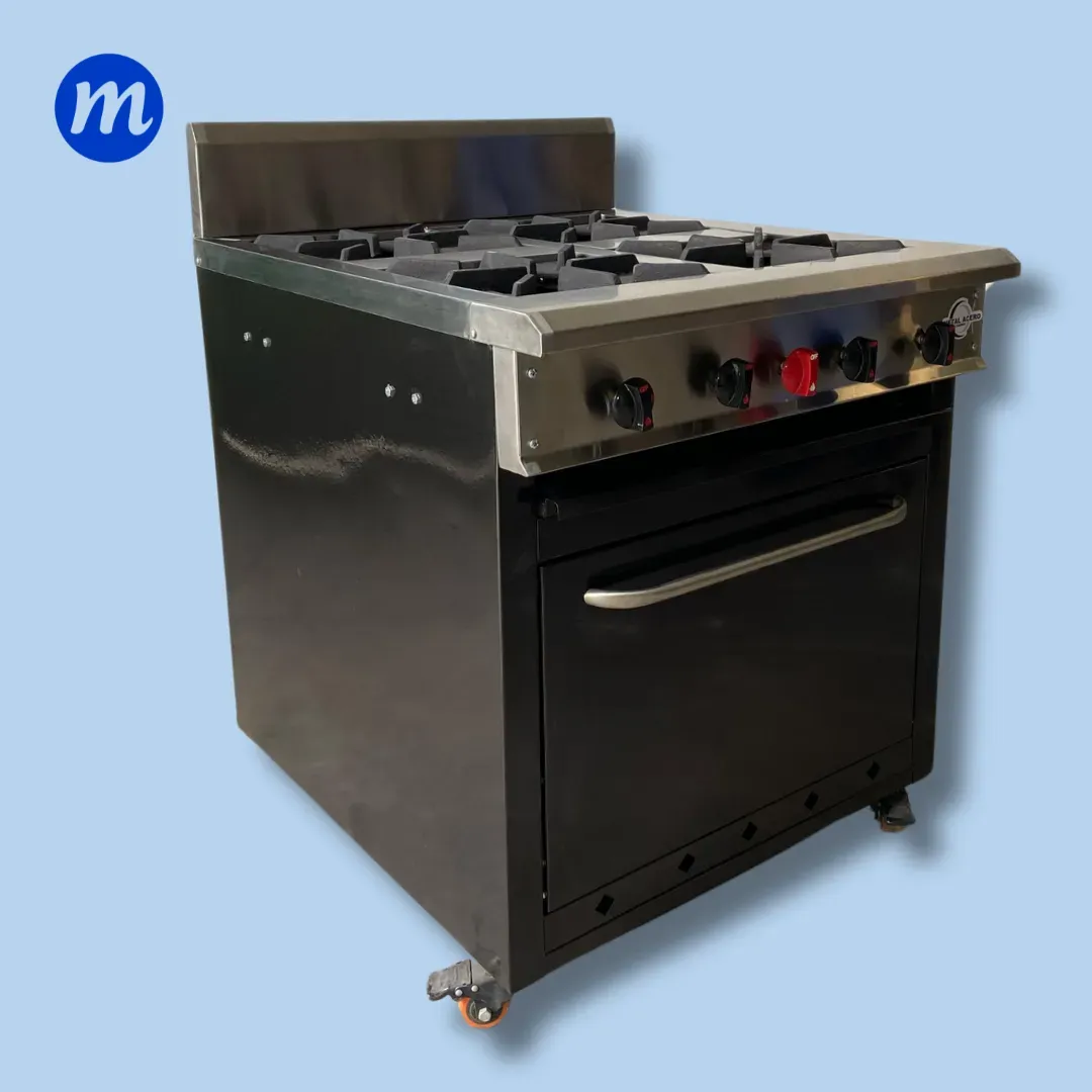 COCINA 4 HORNILLAS Y HORNO QUEMADOR Q30 EN HIERRO METAL ACERO
