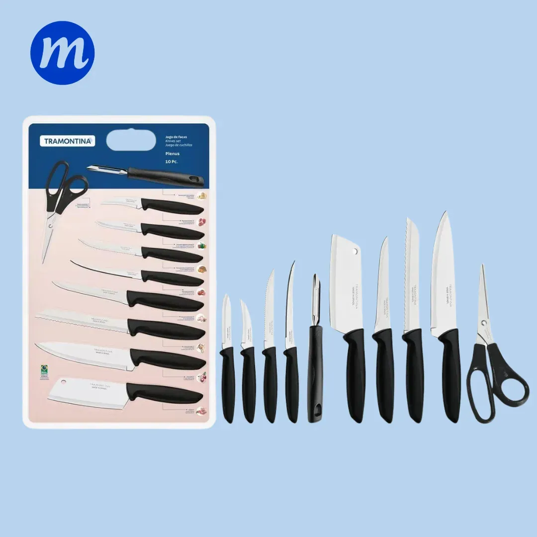 JUEGO CUCHILLOS 10PZAS PLENUS TRAMONTINA