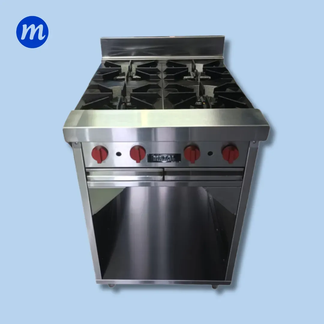 COCINA 4 HORNILLAS CON GABINETE EN A/I METAL SUPREME