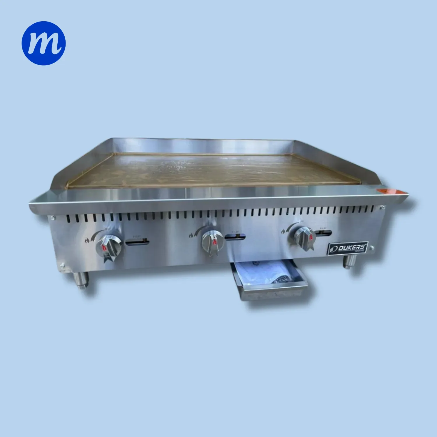 PLANCHA A GAS 36" 3 QUEMADORES 90.000 BTU DUKERS