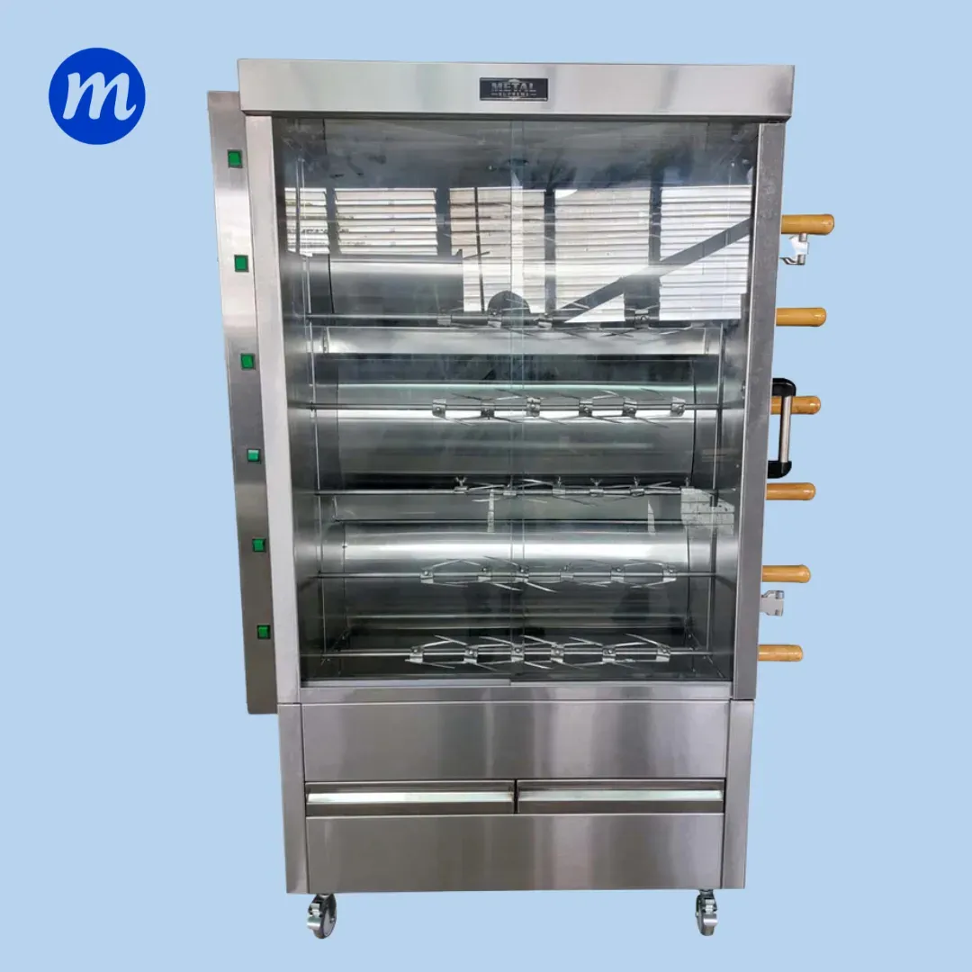 ASADOR 30 POLLOS A GAS MOTORES INDEPENDIENTES 110V METAL SUPREME