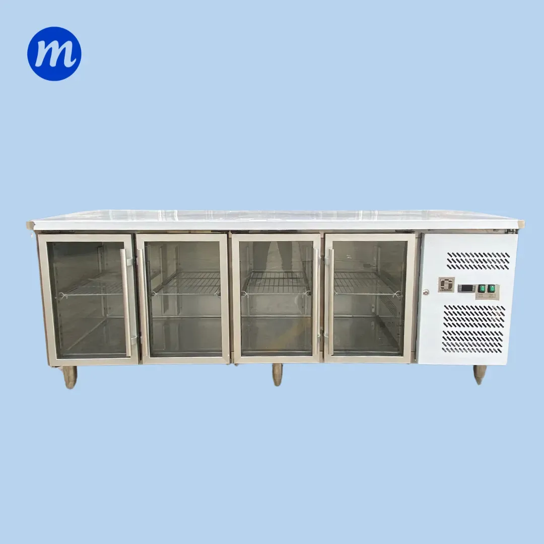 📌MESA DE TRABAJO EN A/I REFRIGERADA 4 PUERTAS VIDRIO 2,23MT 110V SENZANI