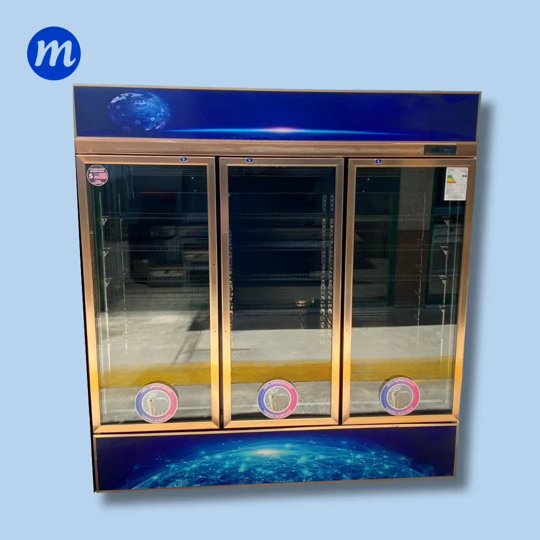 VITRINA 3 PUERTAS BATIENTES 1100L UNIDAD 1/4+ HP 110V 3-PV-1100L