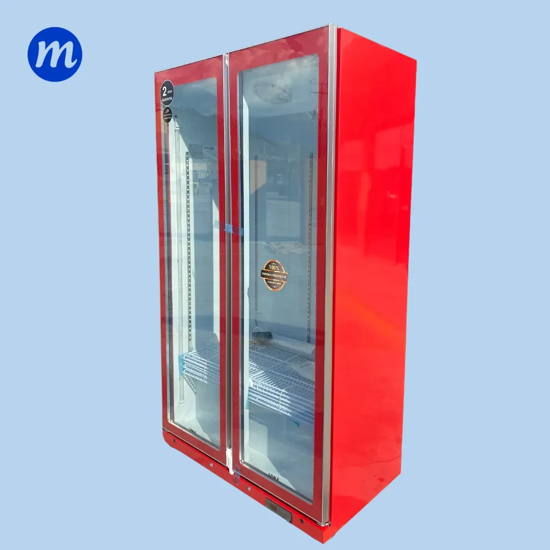VITRINA 2 PUERTAS BATIENTES 710L UNIDAD 1/3 HP 110V 2P-715LR ROJA