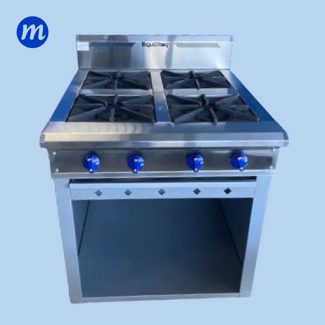 COCINA 4 HORNILLAS CON GABINETE EN HIERRO EQUIMAQ