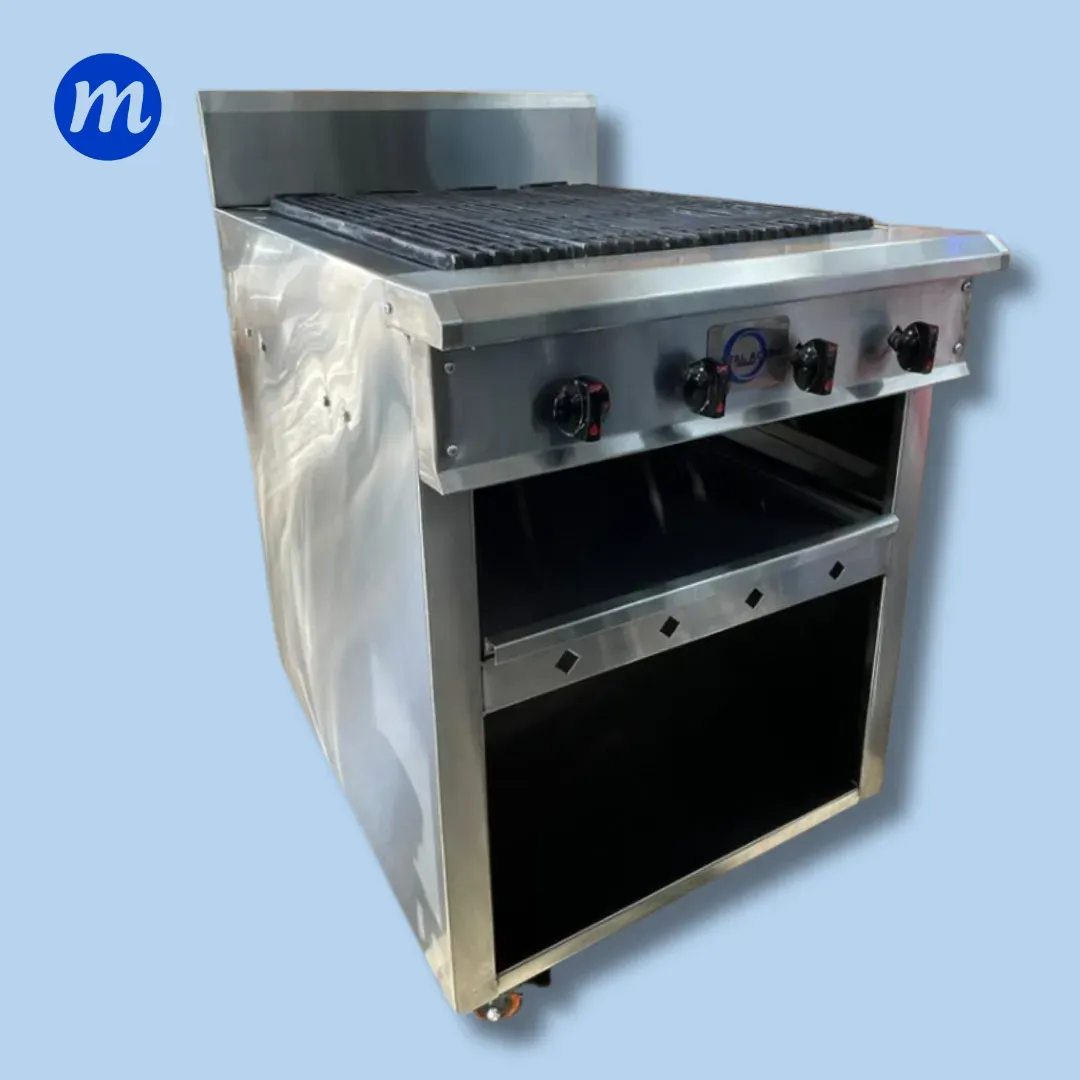 GRILL DE PEDESTAL A GAS 4 QUEMADORES METAL ACERO