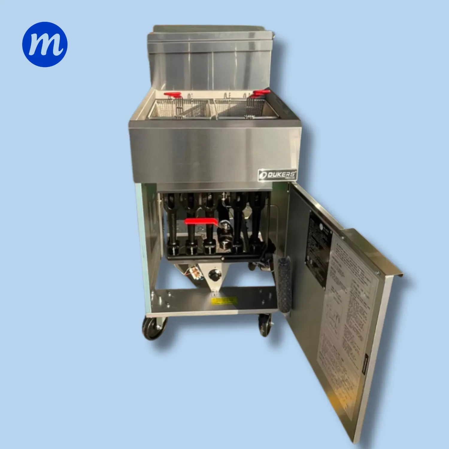 FREIDORA 2 CESTAS GAS 31 LITROS 5 QUEMADORES 150.000 BTU DUKERS