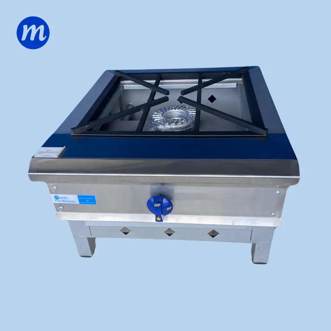 FOGON 40x40CM DE ACERO INOXIDABLE BASE HIERRO QUEMADOR DE ALUMINIO EQUIMAQ