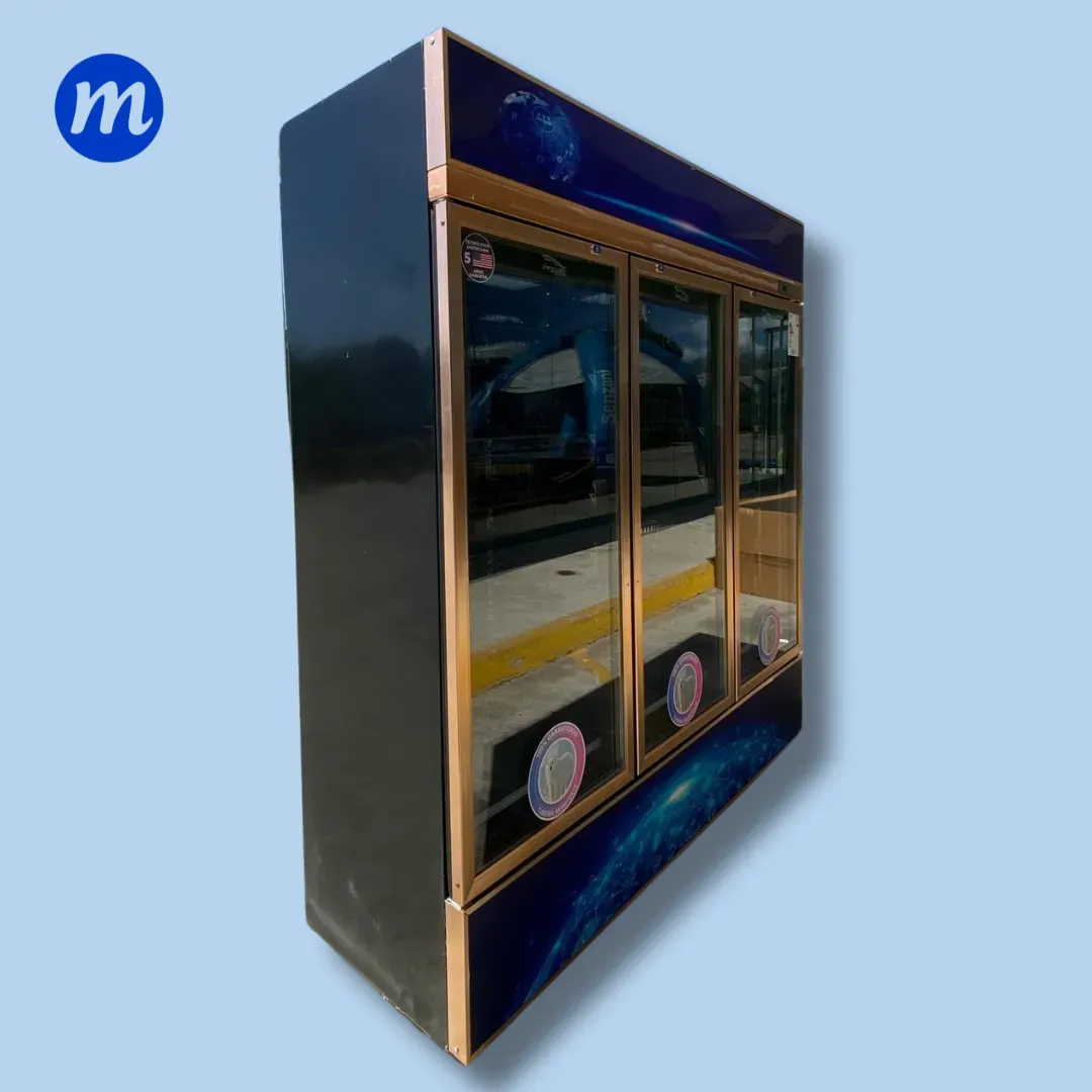 VITRINA 3 PUERTAS BATIENTES 1100L UNIDAD 1/4+ HP 110V 3-PV-1100L