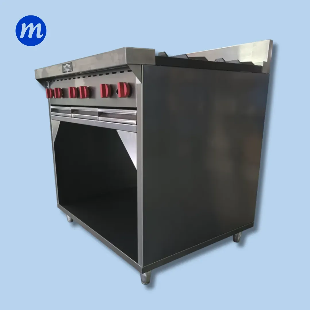 COCINA 6 HORNILLAS CON GABINETE EN A/I METAL SUPREME