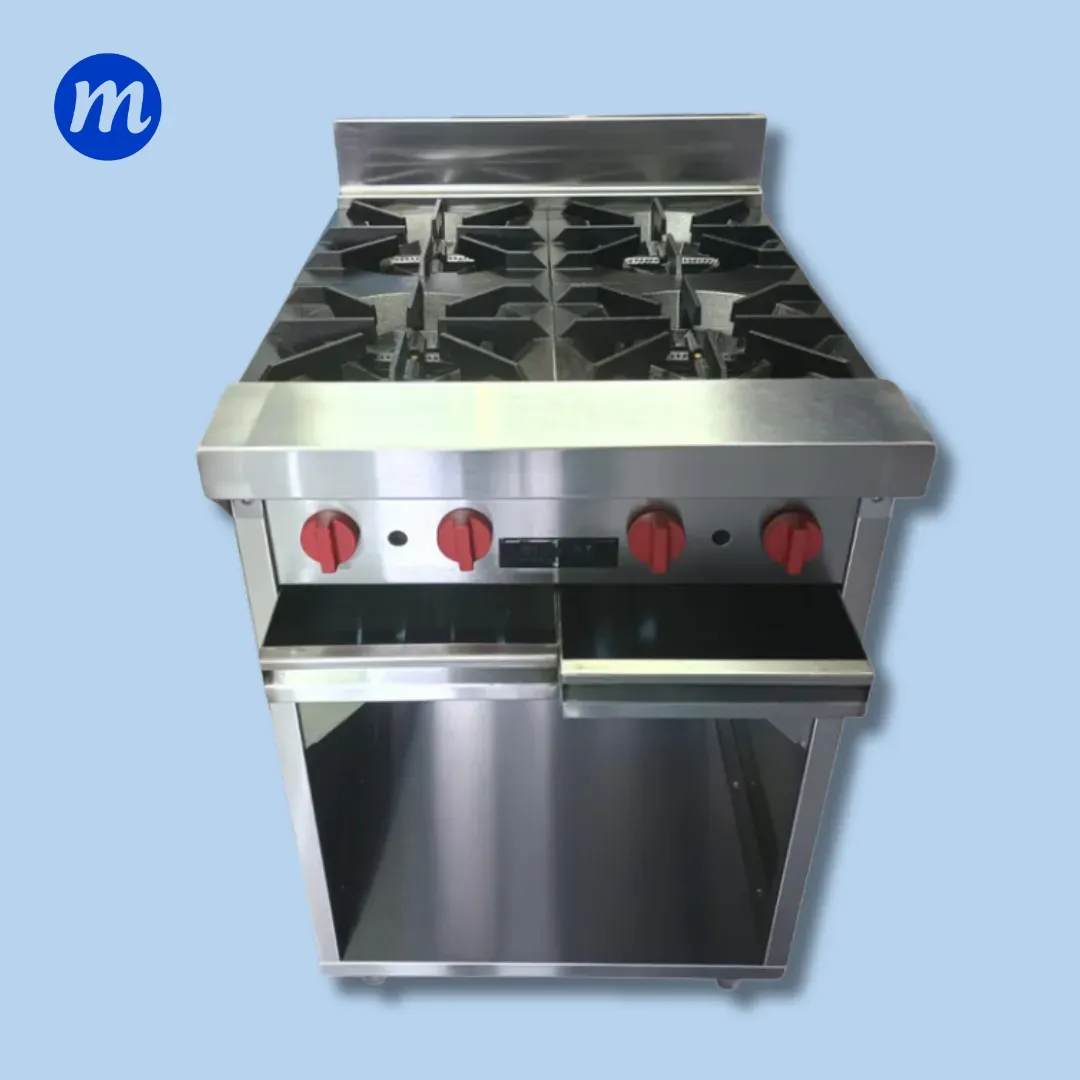 COCINA 4 HORNILLAS CON GABINETE EN A/I METAL SUPREME