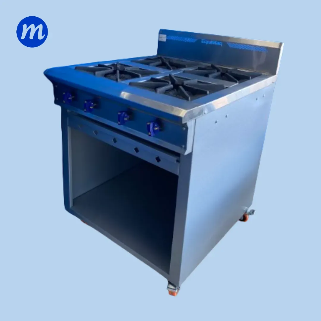 COCINA 4 HORNILLAS CON GABINETE EN HIERRO EQUIMAQ