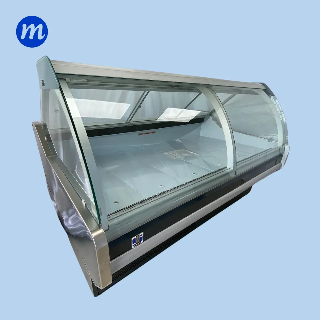 MOSTRADOR CARNICERO CHARCUTERO CURVO 1,88MT 390LT A/C 220V SENZANI
