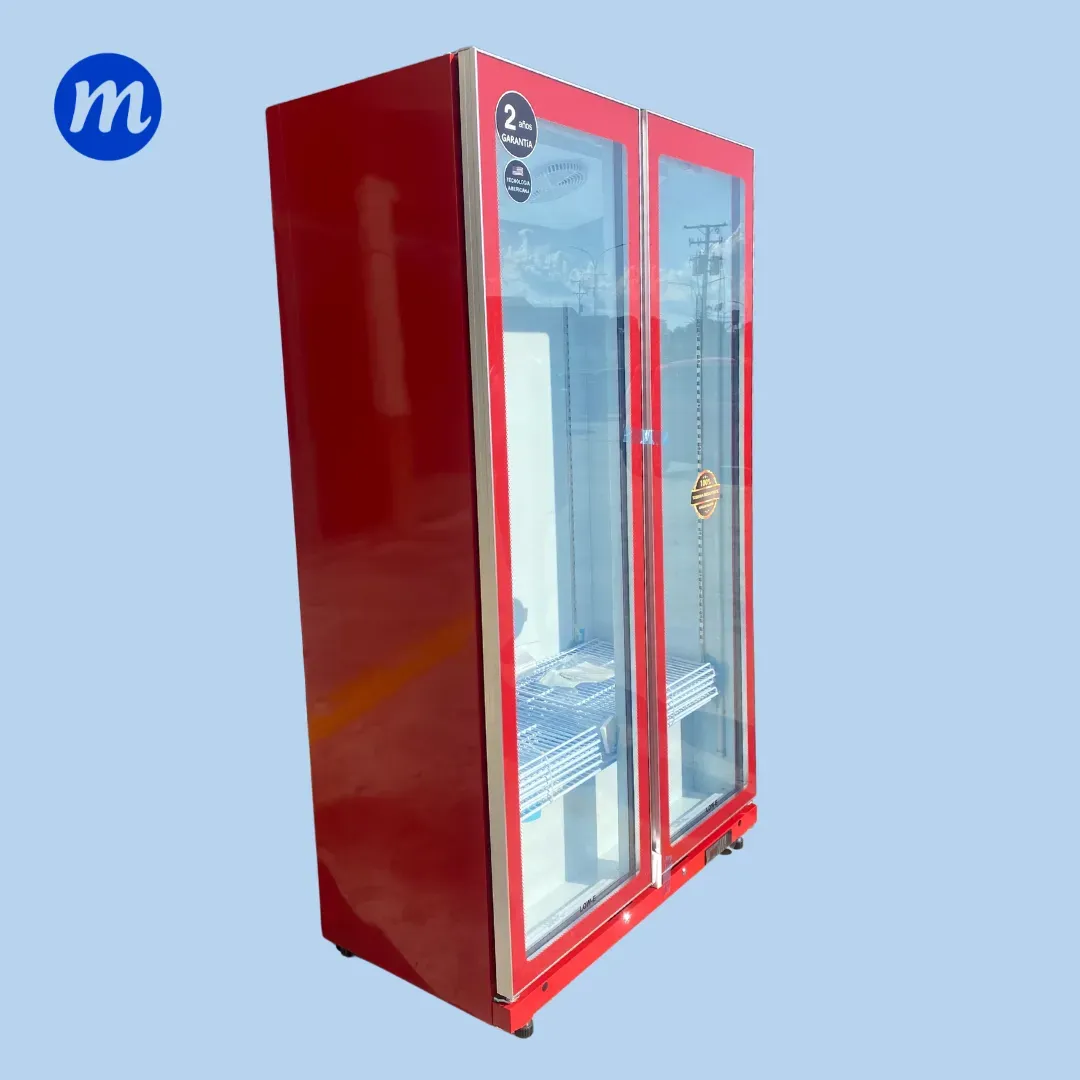 VITRINA 2 PUERTAS BATIENTES 710L UNIDAD 1/3 HP 110V 2P-715LR ROJA