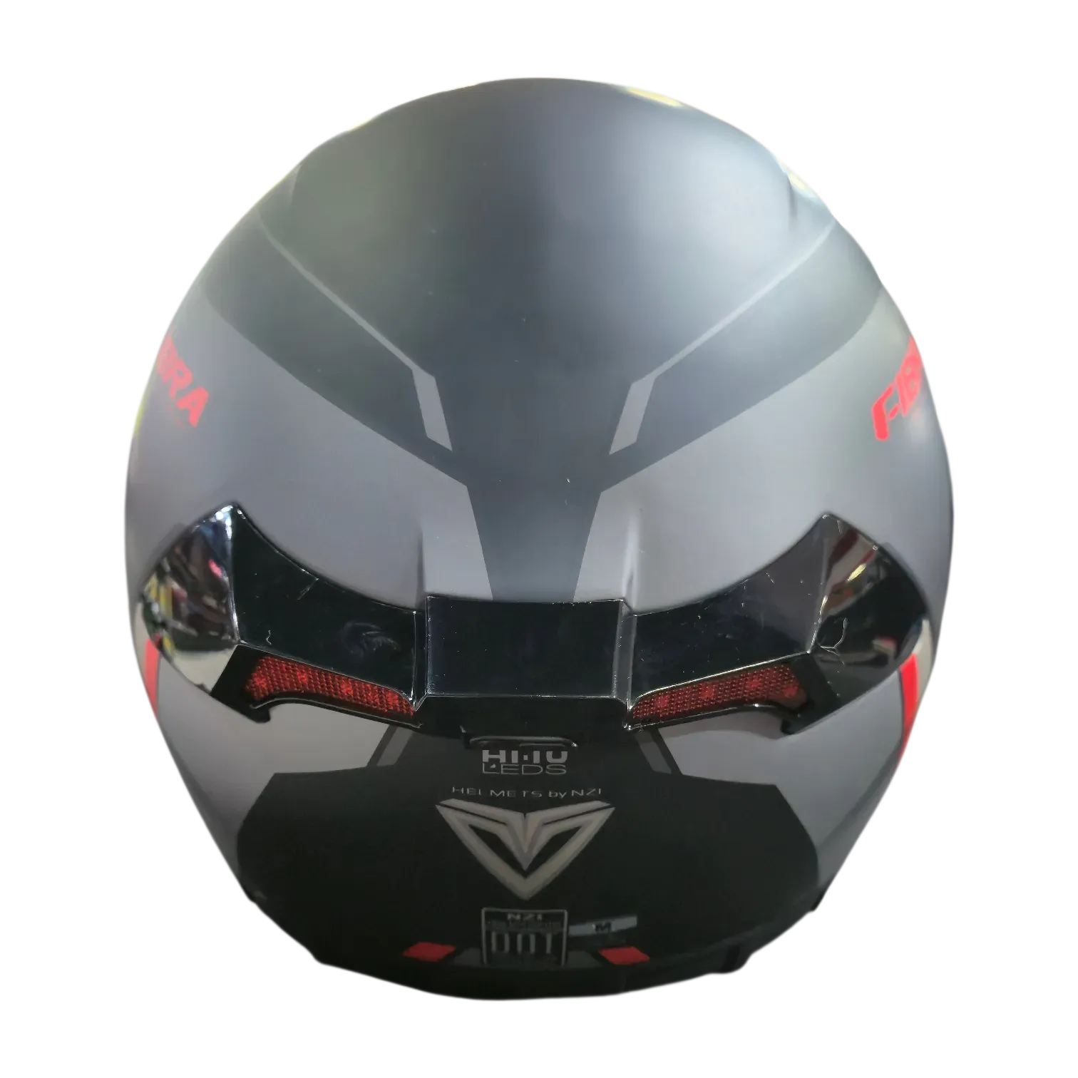 CASCO ABATIBLE FIBRA HELMETS ATTO DUO LEDS BLACK ANTRACITE RED MATT