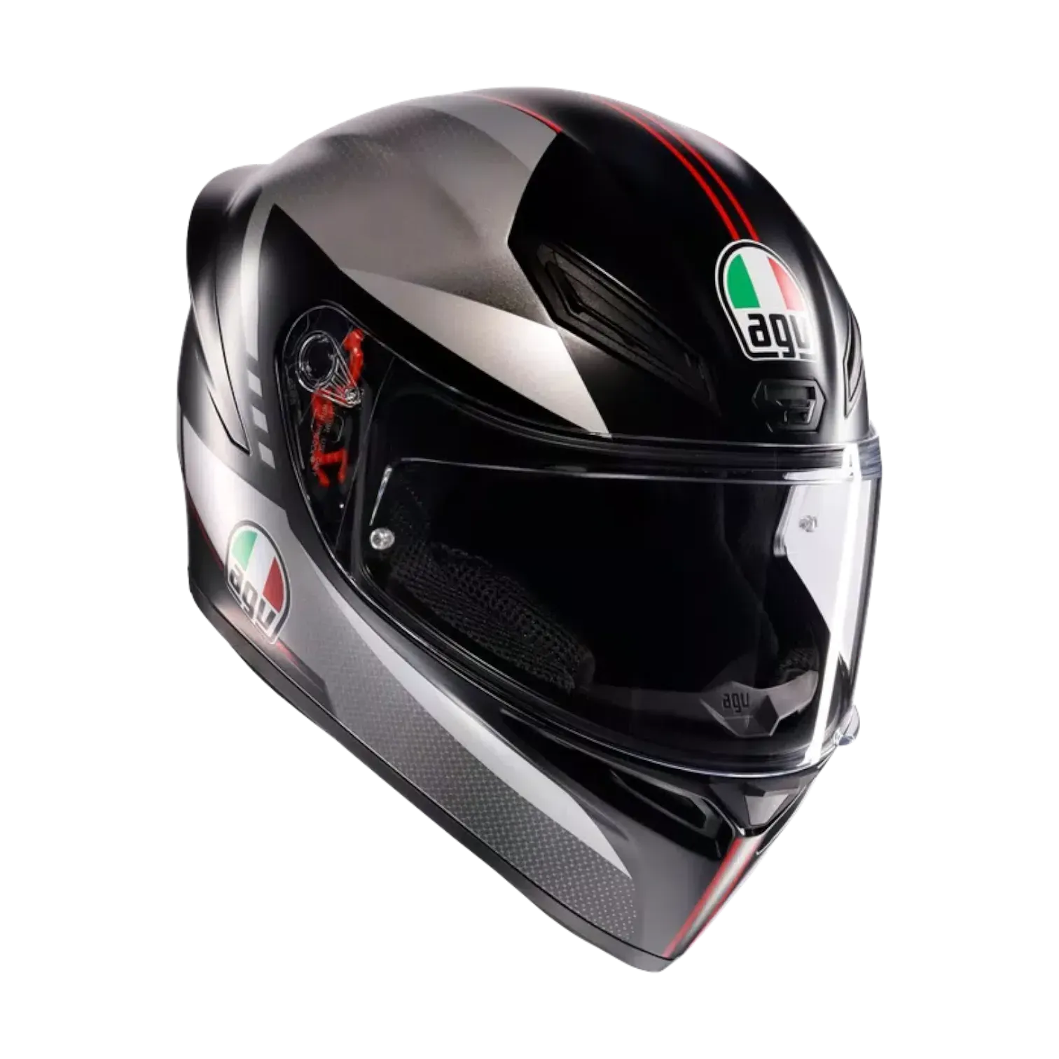 CASCO INTEGRAL AGV K1 S LAP MATT BLACK GREY RED