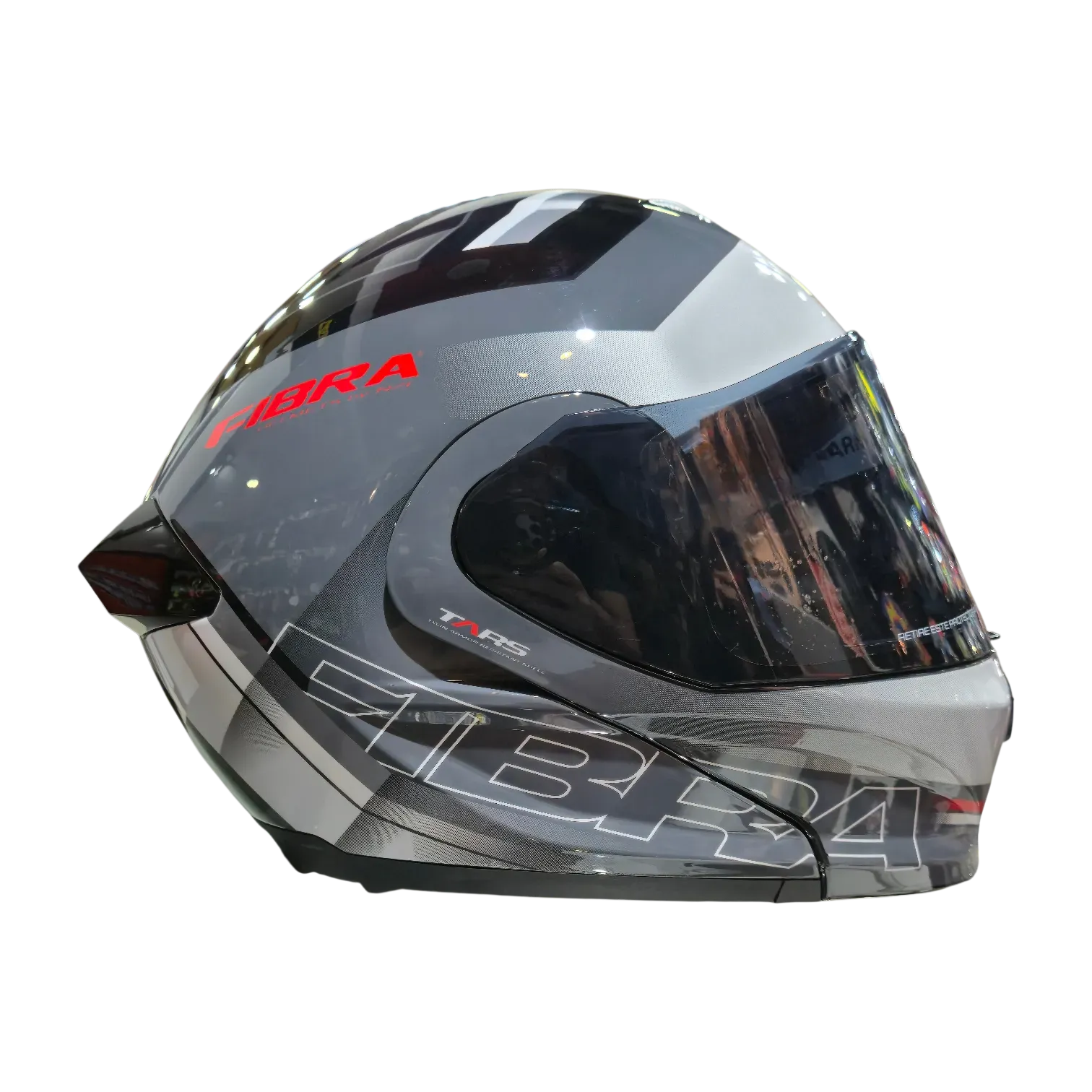 CASCO ABATIBLE FIBRA HELMETS ATTO DUO LEDS BLACK WHITE