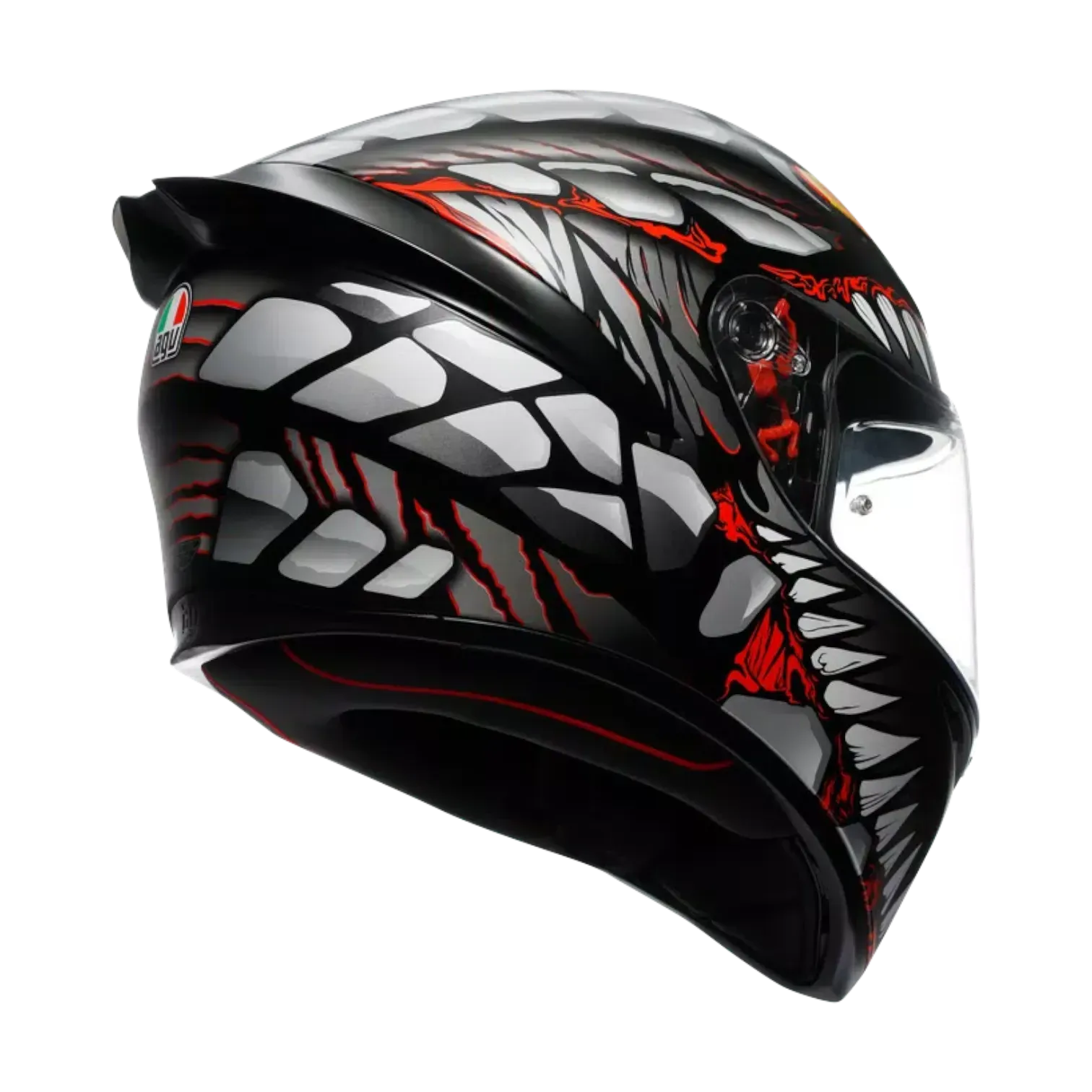 CASCO INTEGRAL AGV K1 S LYZARD MATT BLACK GREY RED