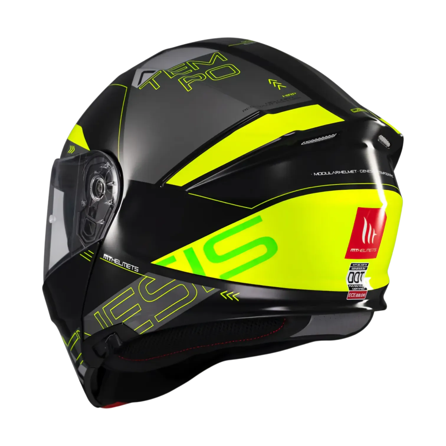 CASCO ABATIBLE MT HELMETS GENESIS SV ATEMPO B3 FLUOR GLOSS