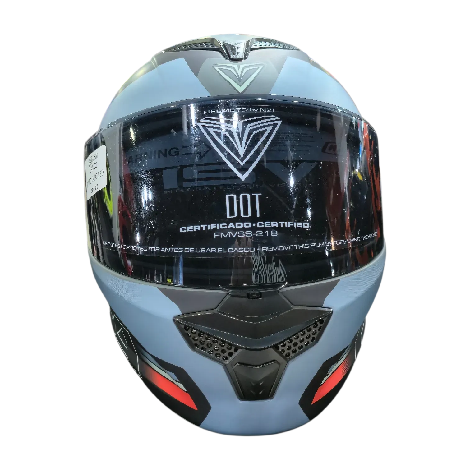 CASCO ABATIBLE FIBRA HELMETS ATTO DUO LEDS ANTRACITE BLUE GREEN MATT