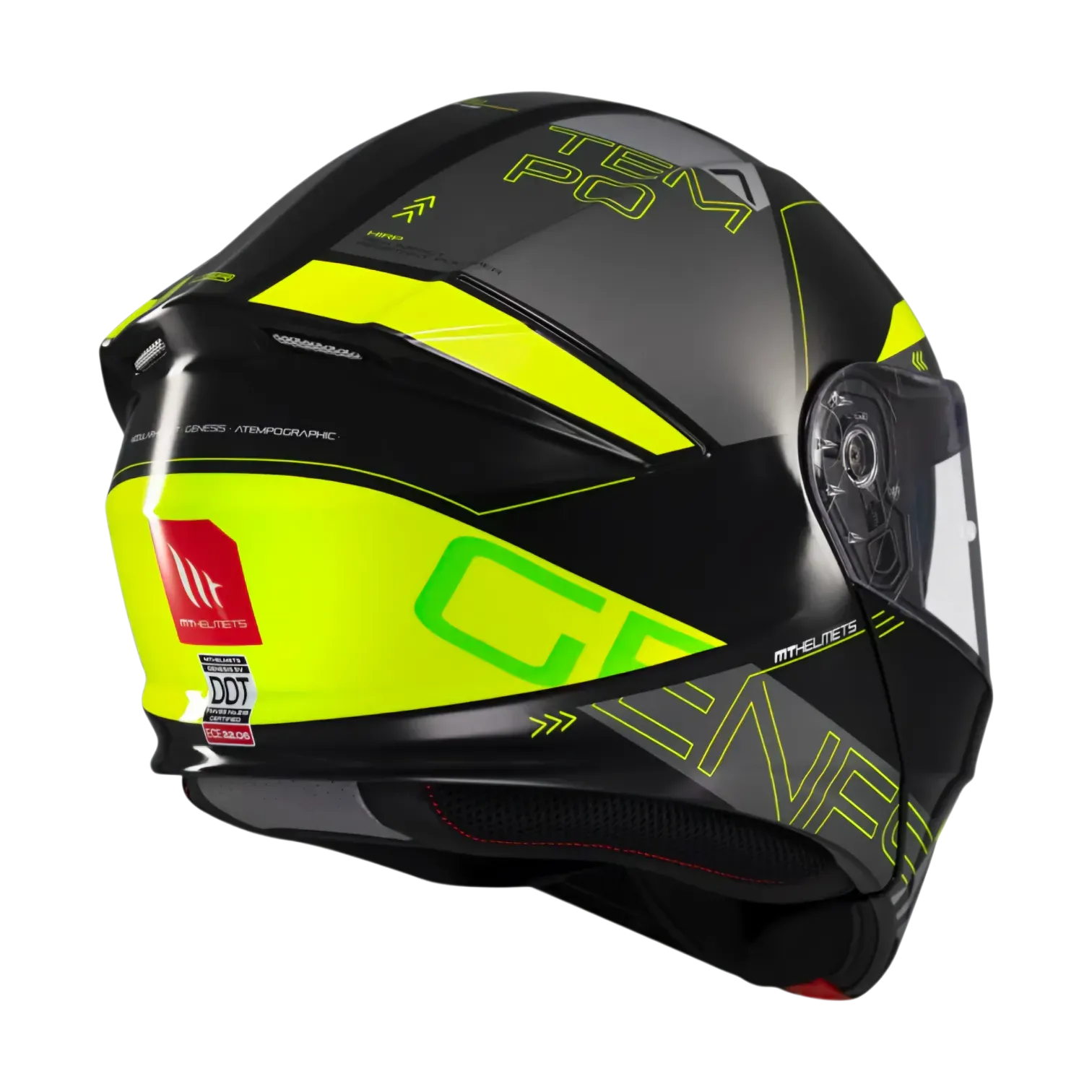 CASCO ABATIBLE MT HELMETS GENESIS SV ATEMPO B3 FLUOR GLOSS