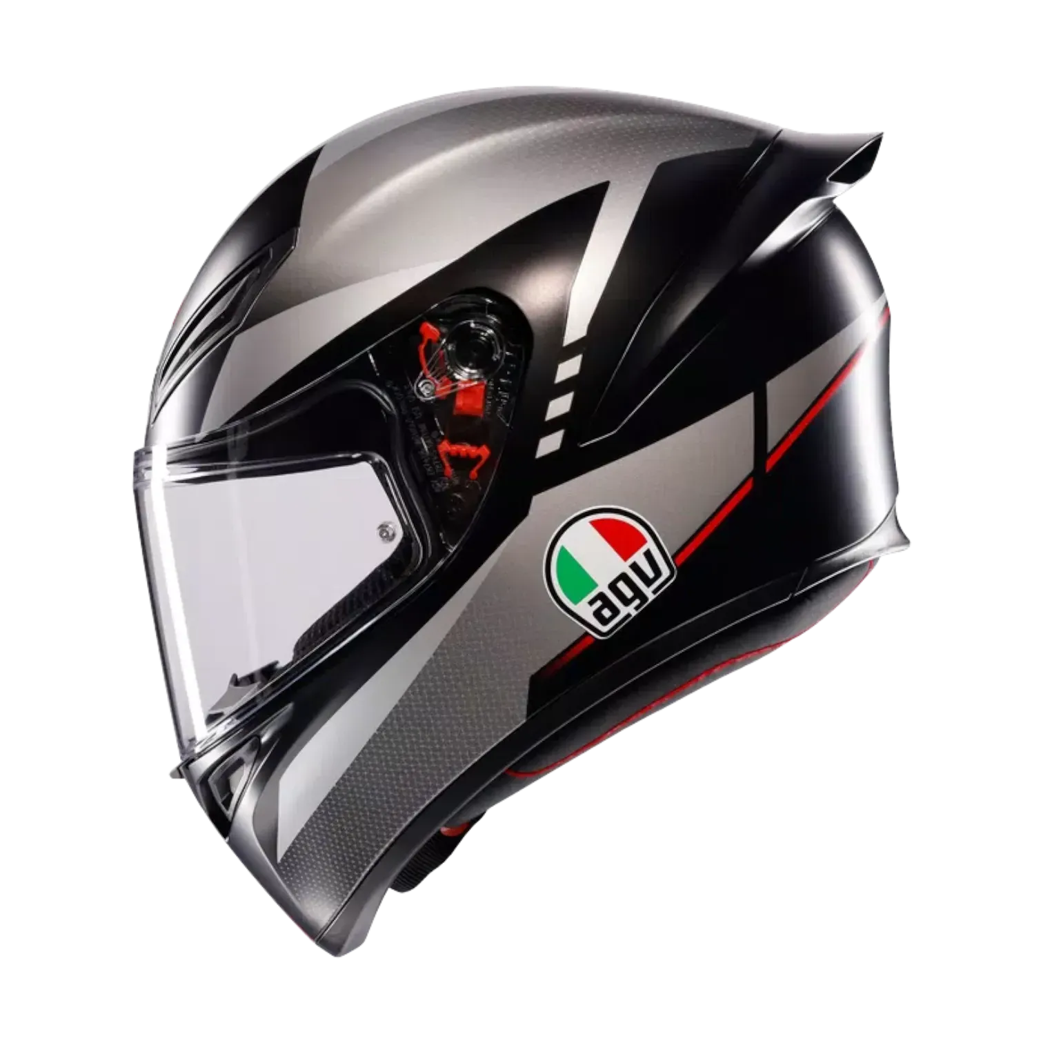 CASCO INTEGRAL AGV K1 S LAP MATT BLACK GREY RED