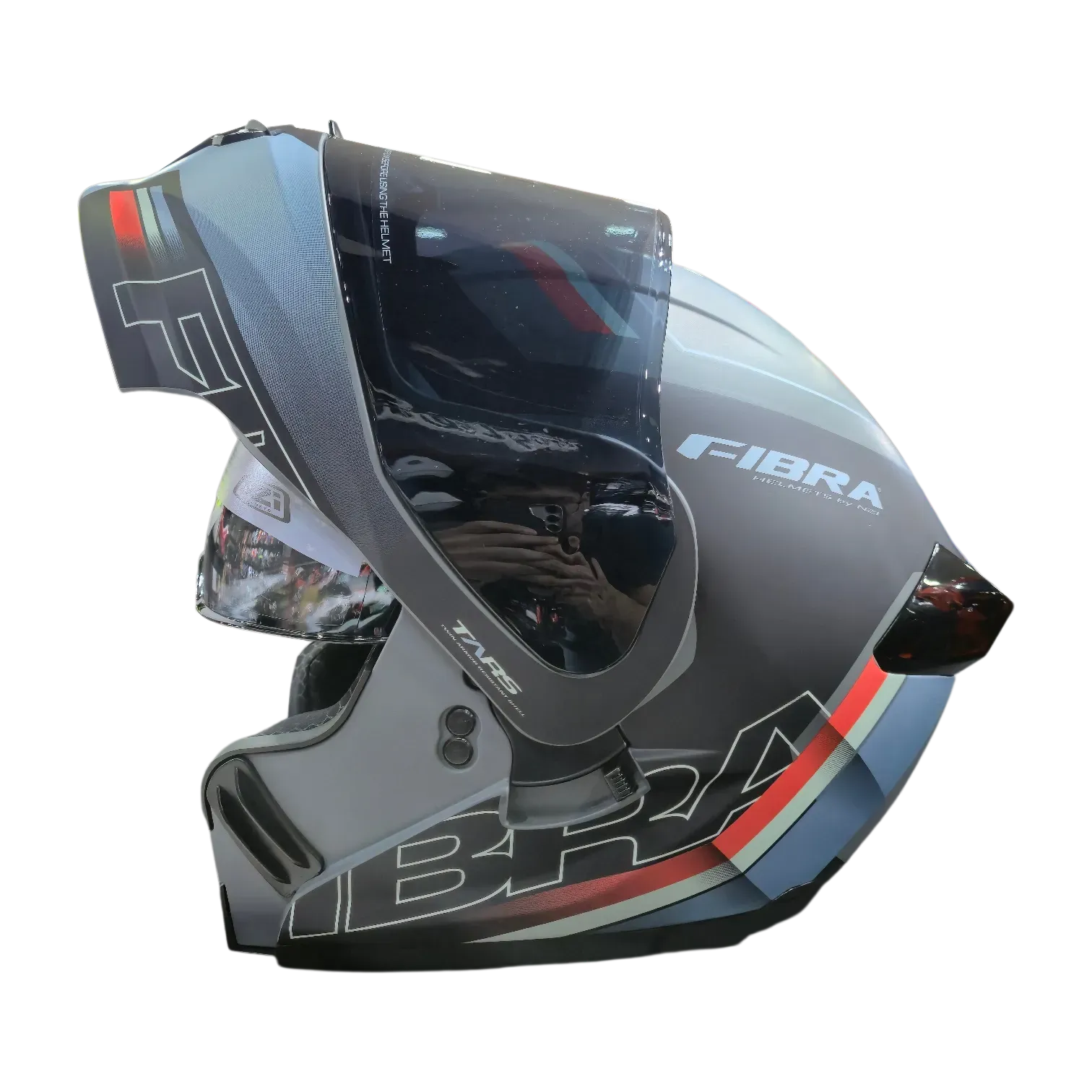 CASCO ABATIBLE FIBRA HELMETS ATTO DUO LEDS ANTRACITE BLUE GREEN MATT