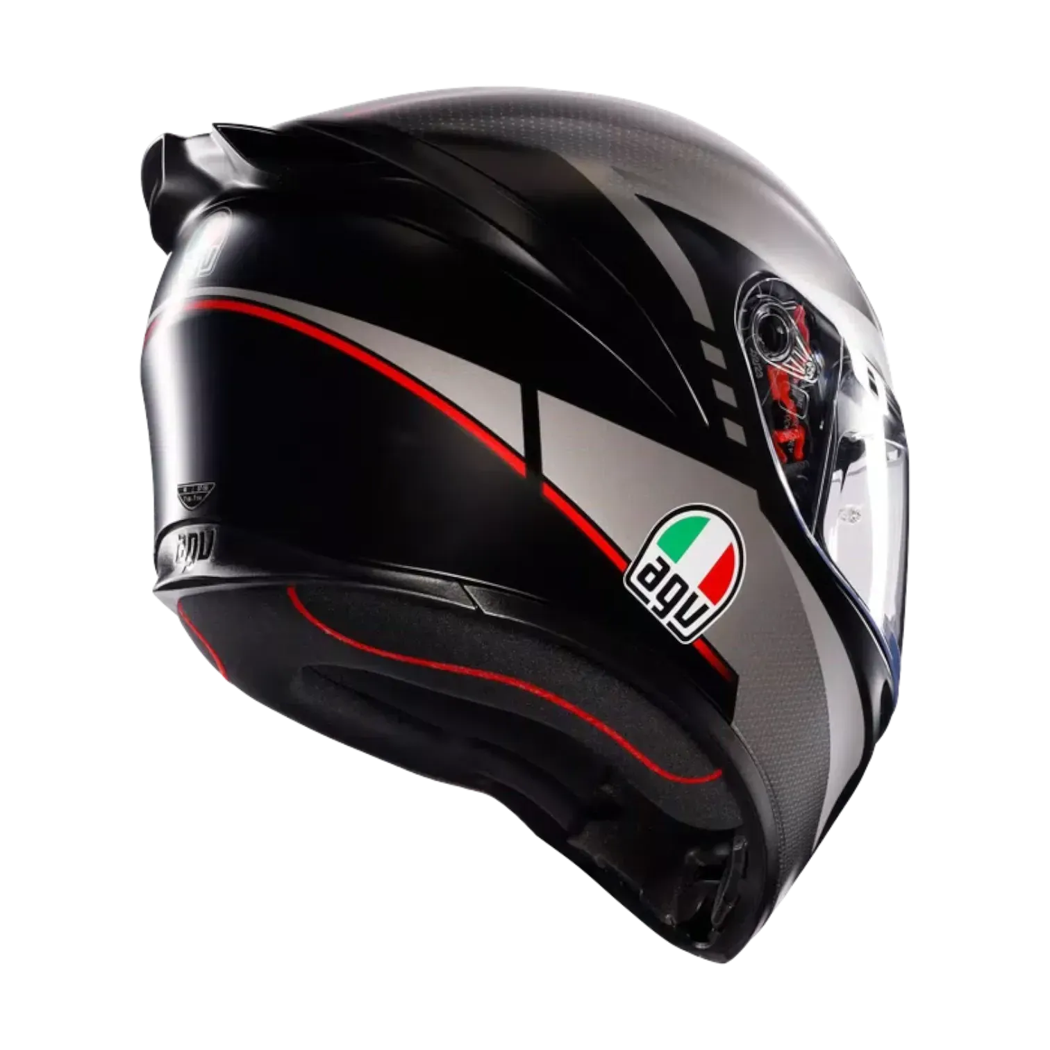 CASCO INTEGRAL AGV K1 S LAP MATT BLACK GREY RED