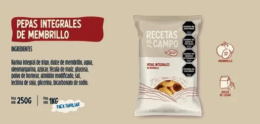 ✔️ PEPAS INTEGRALES CON MEMBRILLO x 250gr RECETAS DEL CAMPO
