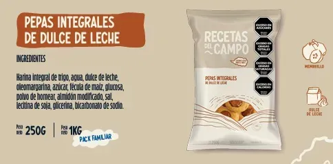 ✔️ PEPAS INTEGRALES CON DULCE DE LECHE x 250gr RECETAS DEL CAMPO