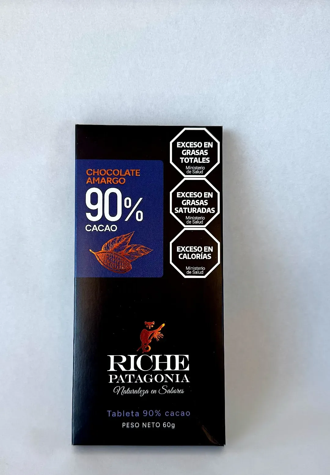 ✔️ TABLETA RICHE PATAGONIA 90% CACAO 60gr
