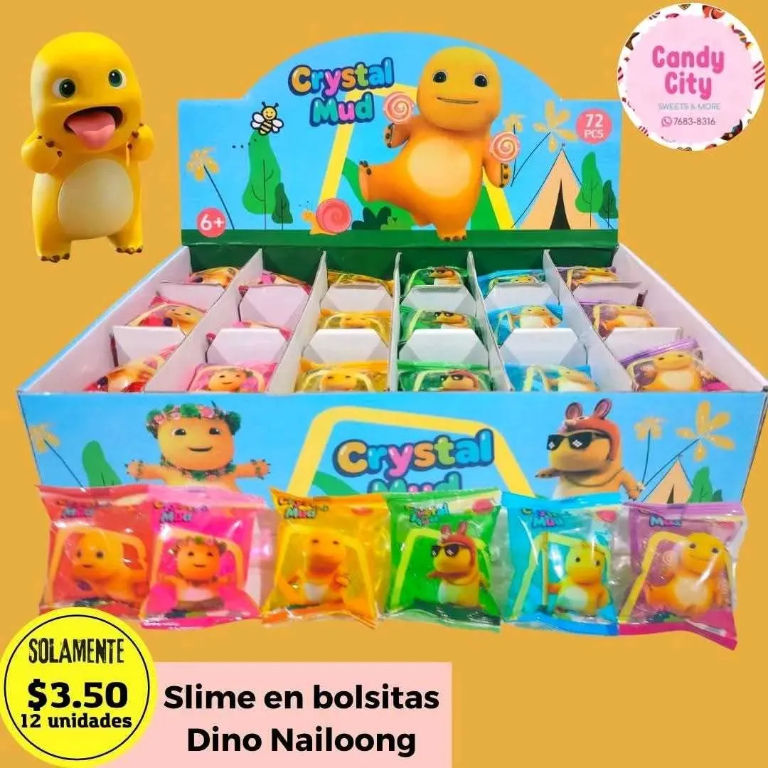 Slime Dino Nailoong en Bolsitas (12 piezas)